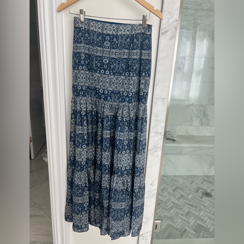 Blue print maxi skirt